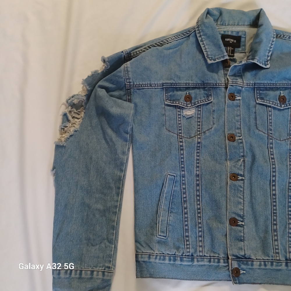 Forever 21 Men's Size XS Blue Denim Jacket Jean - Picture 4 of 11
